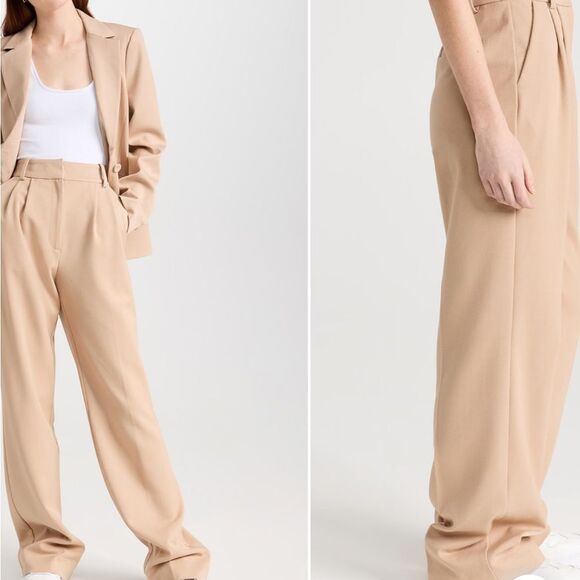 Favorite Daughter The Favorite Pants beige pleated wide leg trousers $218 - Picture 5 of 10